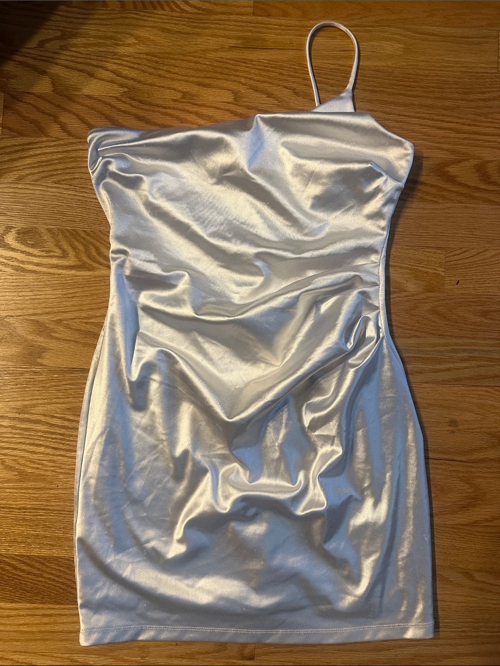 Windsor Metallic White One-Shoulder Mini Dress